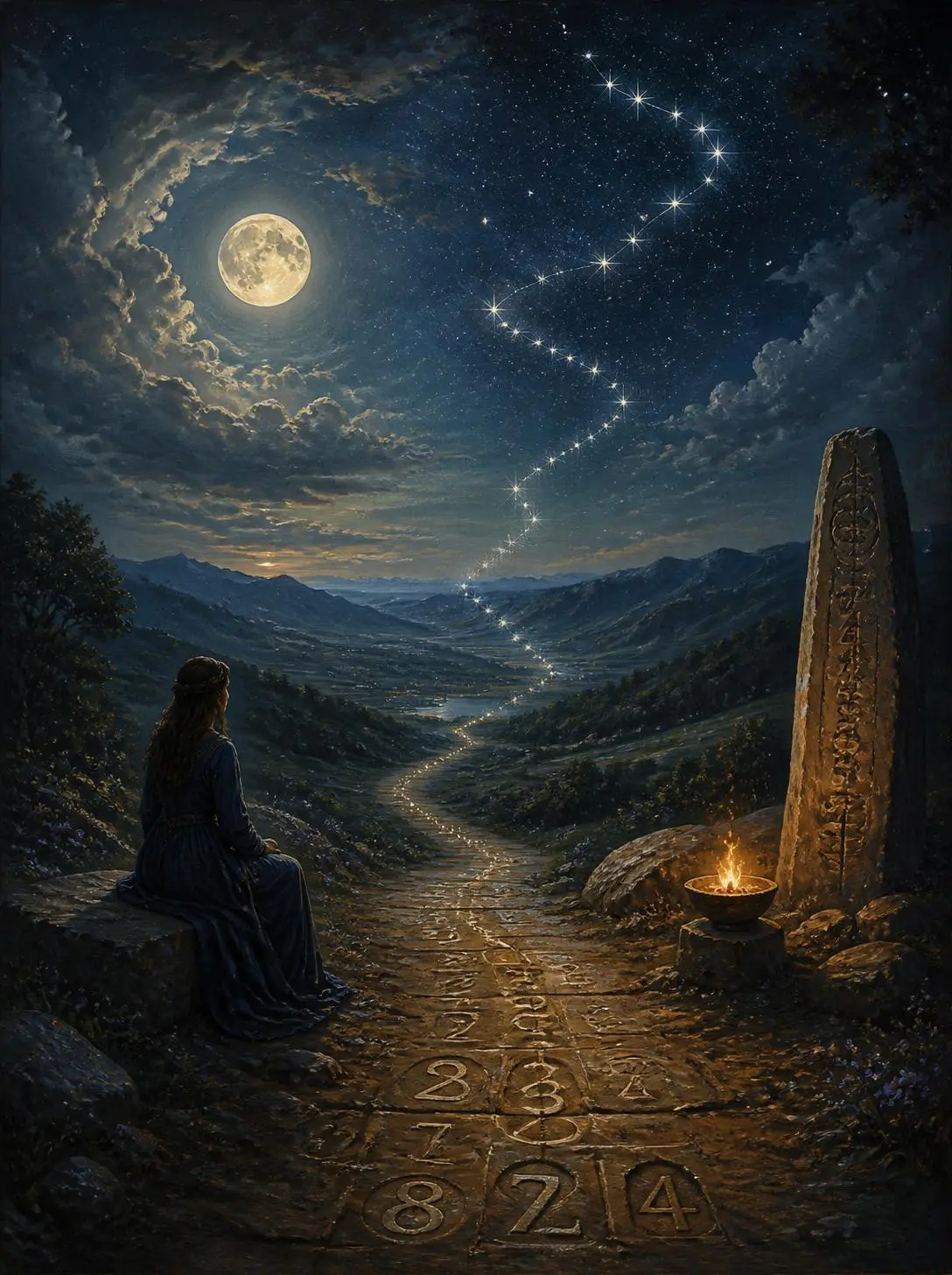 Les étoiles révèlent le chemin, la Lune éveille l'âme, et les nombres en dévoilent le sens. (2)